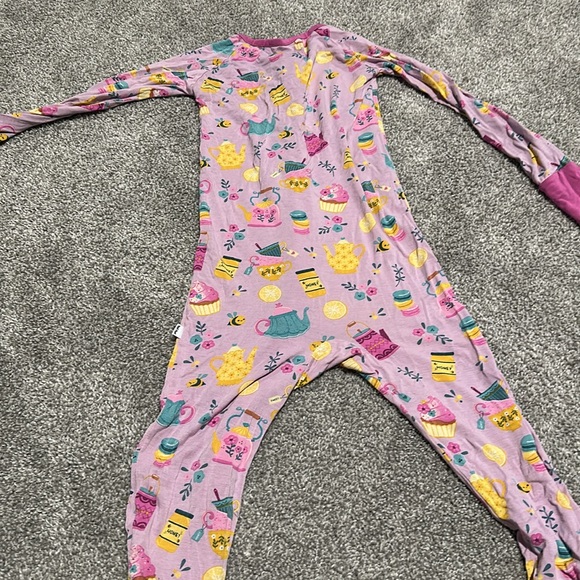 Little Sleepies Bamboo Zippy Pajamas Tea Party Size 3T - Picture 5 of 7